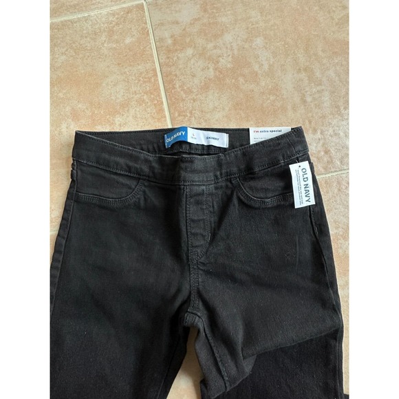 Old Navy Black Skinny Build in tough Adjustable Waist‎ Jegging Girl size L 10-12 - Picture 3 of 7